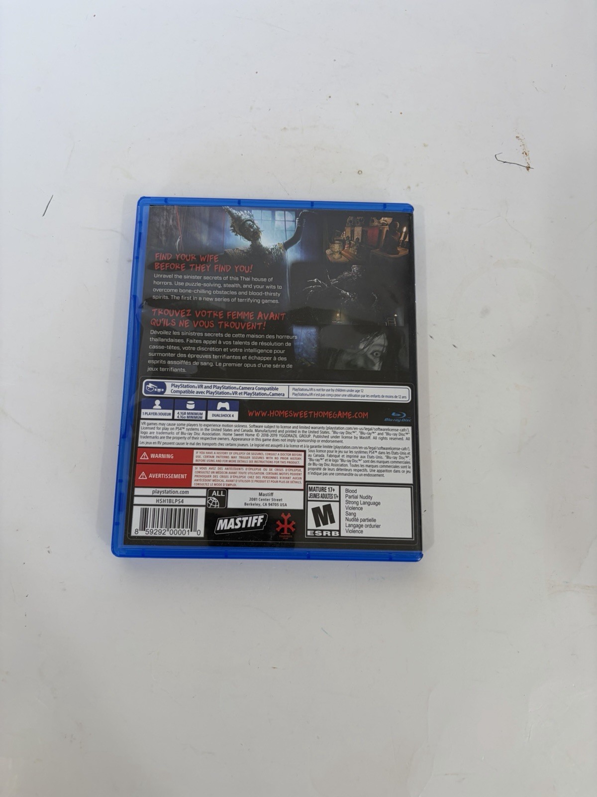 Home Sweet Home PS4 M VR Compatible Action Adventure Horror NTSC 2018