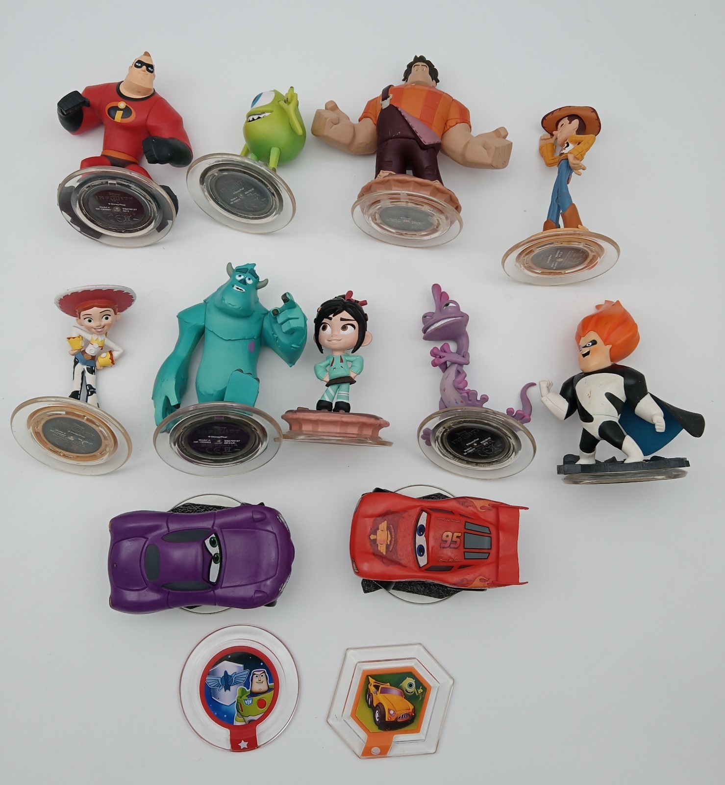 Mix Disney/Pixar Infinity Character Figures – Cars/Discs/Portal Base Lot Of 14