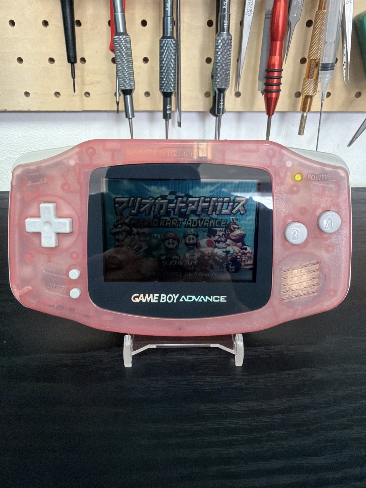 Nintendo Game Boy Advance GBA Milky Pink Console New Screen Overhaul [#009]