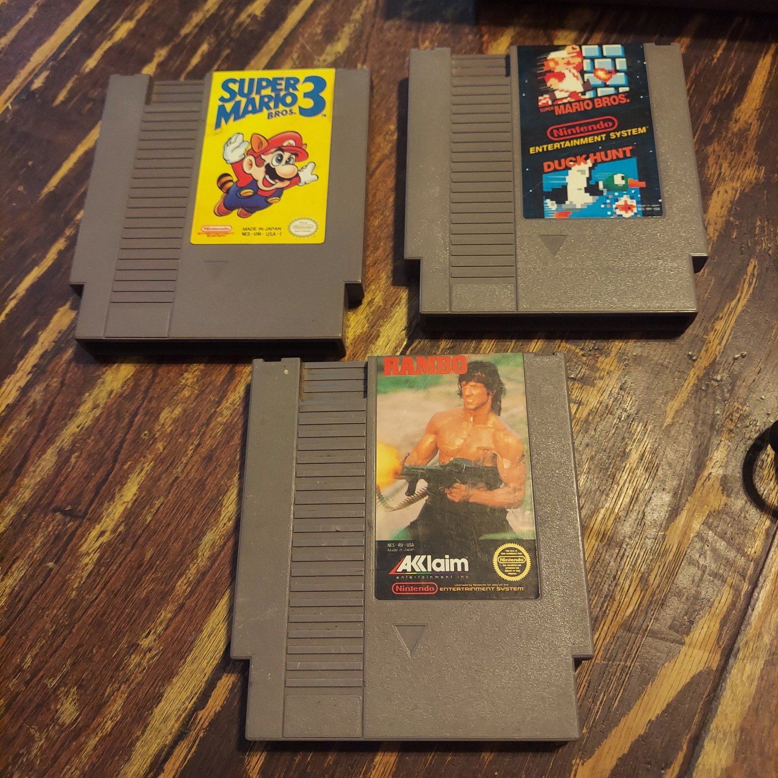 Nintendo NES Console Bundle Cleaned New 72 Pin Mario 3 Duck Hunt Rambo OEM