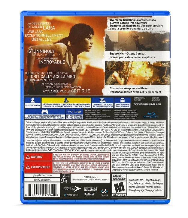 Tomb Raider — Definitive Edition (Sony PlayStation 4, 2014)