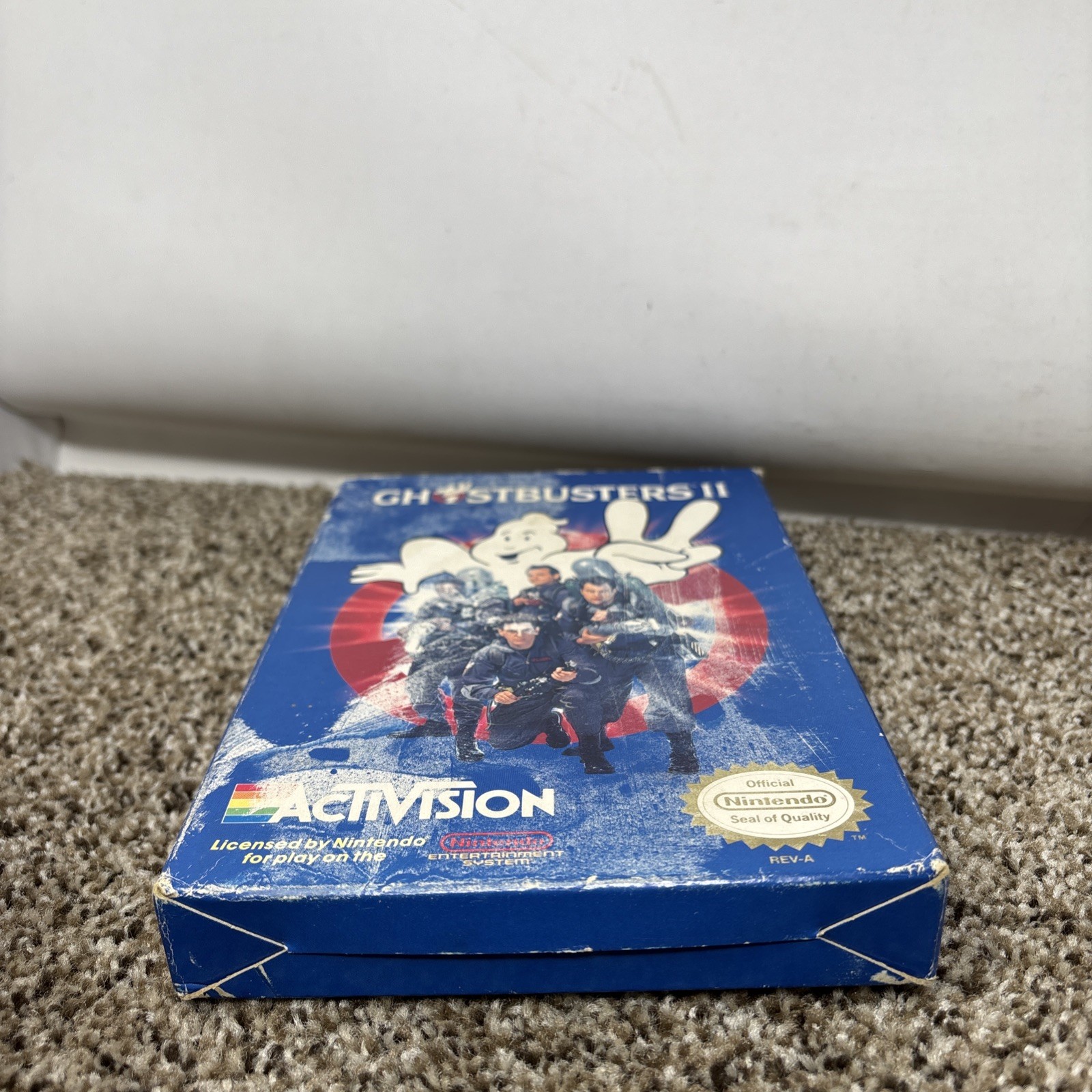 ROUGH!!!!!!! COMPLETE Ghostbusters II Nintendo Classic NES Game w/ Box & Manual