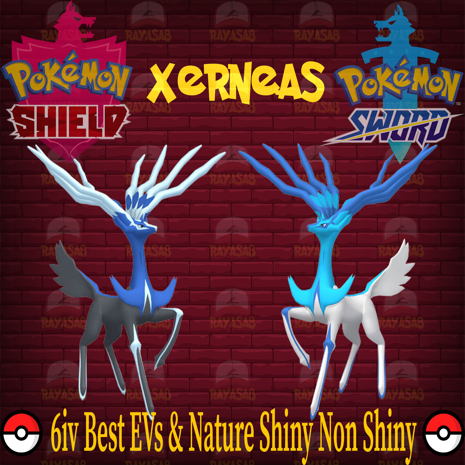 Pokemon Sword & Shield Xerneas Legend 6IV Best EVs & Nature 🌟Shiny🌟, Non Shiny