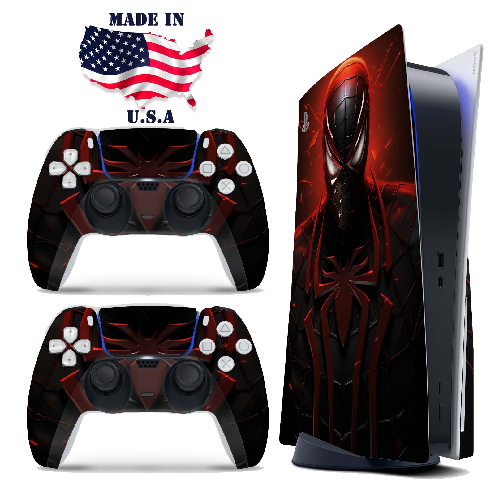 Spiderman PS5 Console & Controller Vinyl Skin Wrap Decal Set