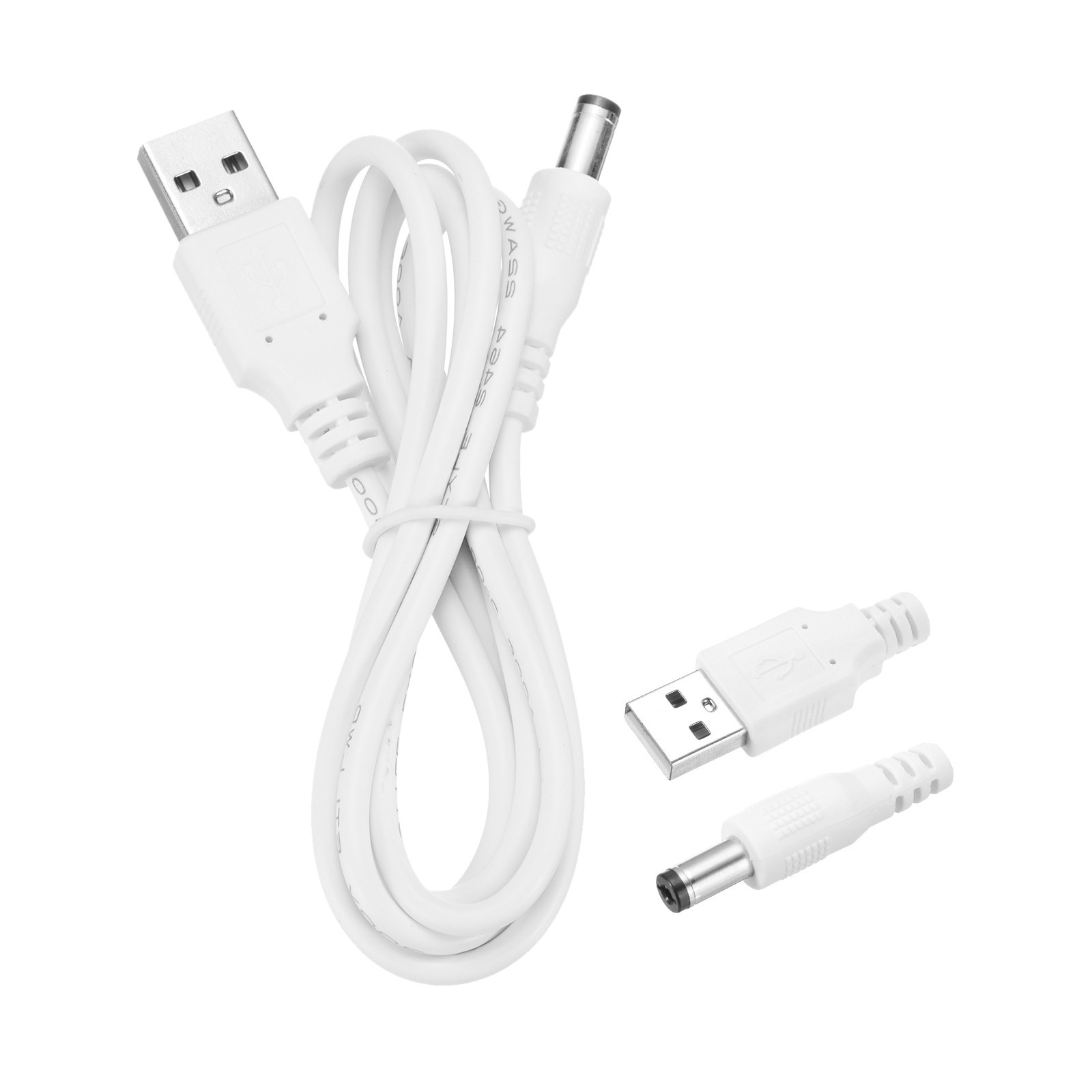 USB-DC Cable 5V 2A 5.5×2.5mm (1m, White)
