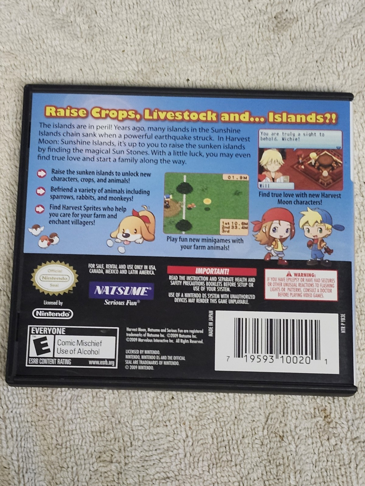 Nintendo DS Harvest Moon Sunshine Islands Used Complete Game Guide Cover XLNT!
