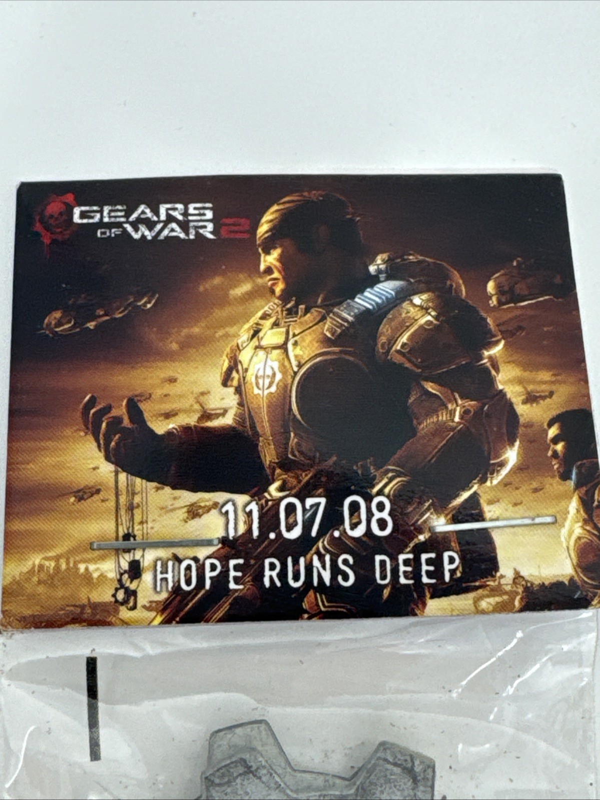 Gears of War 2 GoW 11.07.08 Hope Runs Deep Cogs Tags Necklace Promo SEALED NEW!