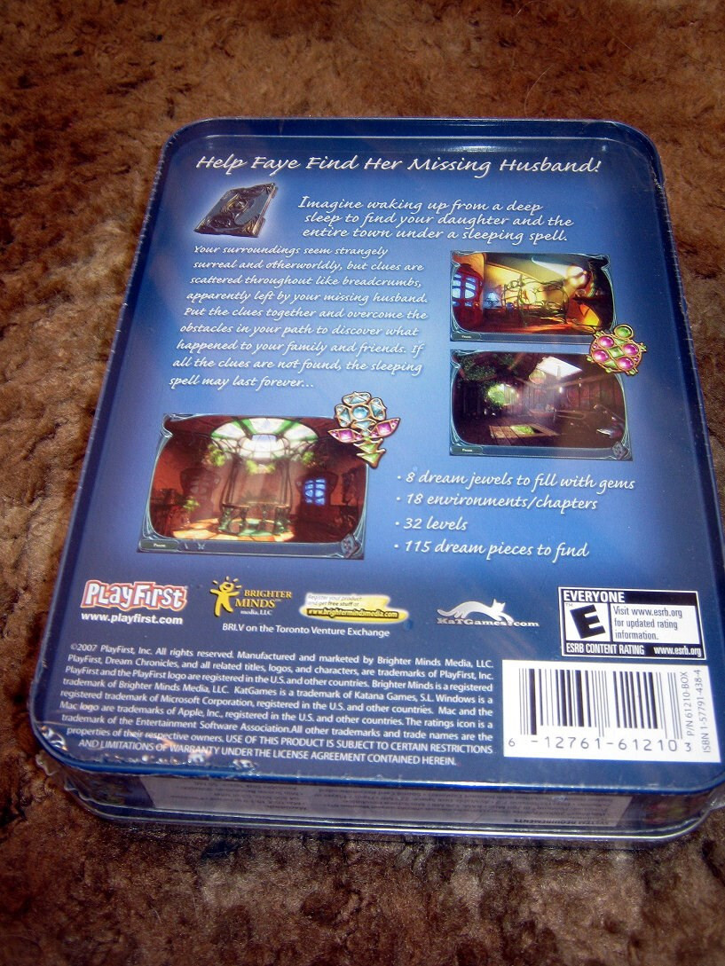 Dream Chronicles (PC/MAC-CD, 2007) for Win/Mac – NEW in COLLECTABLE TIN BOX