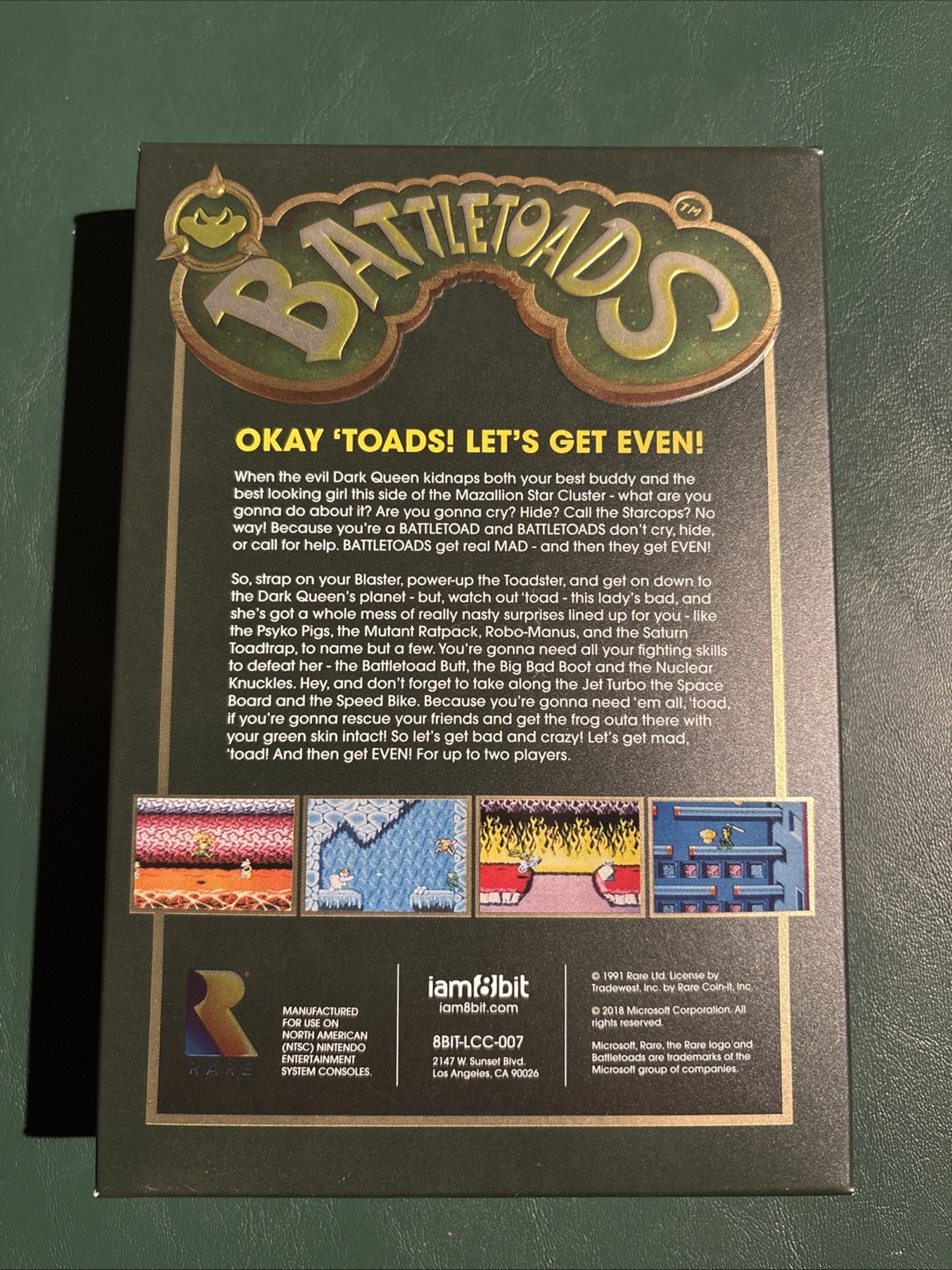 Battletoads Legacy Cartridge Collection Limited Edition of 2000 iam8bit Green