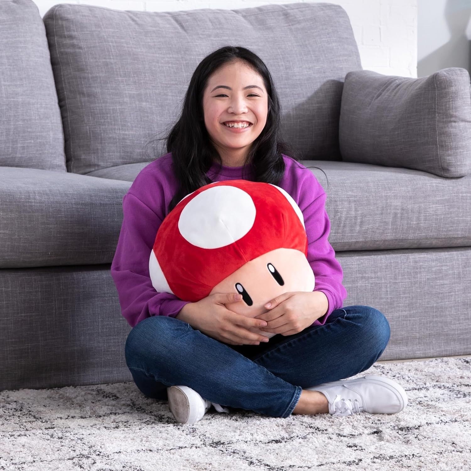 15-Inch Red Mushroom Plush Toy – Soft Squishy Stuffed Animal for Collectors