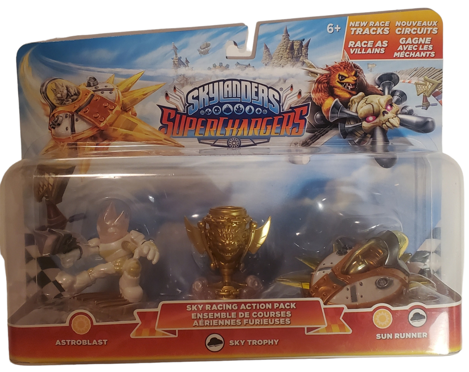 SKYLANDERS SUPERCHARGERS SKY RACING ACTION PACK ASTROBLAST SUN RUNNER SKY TROPHY