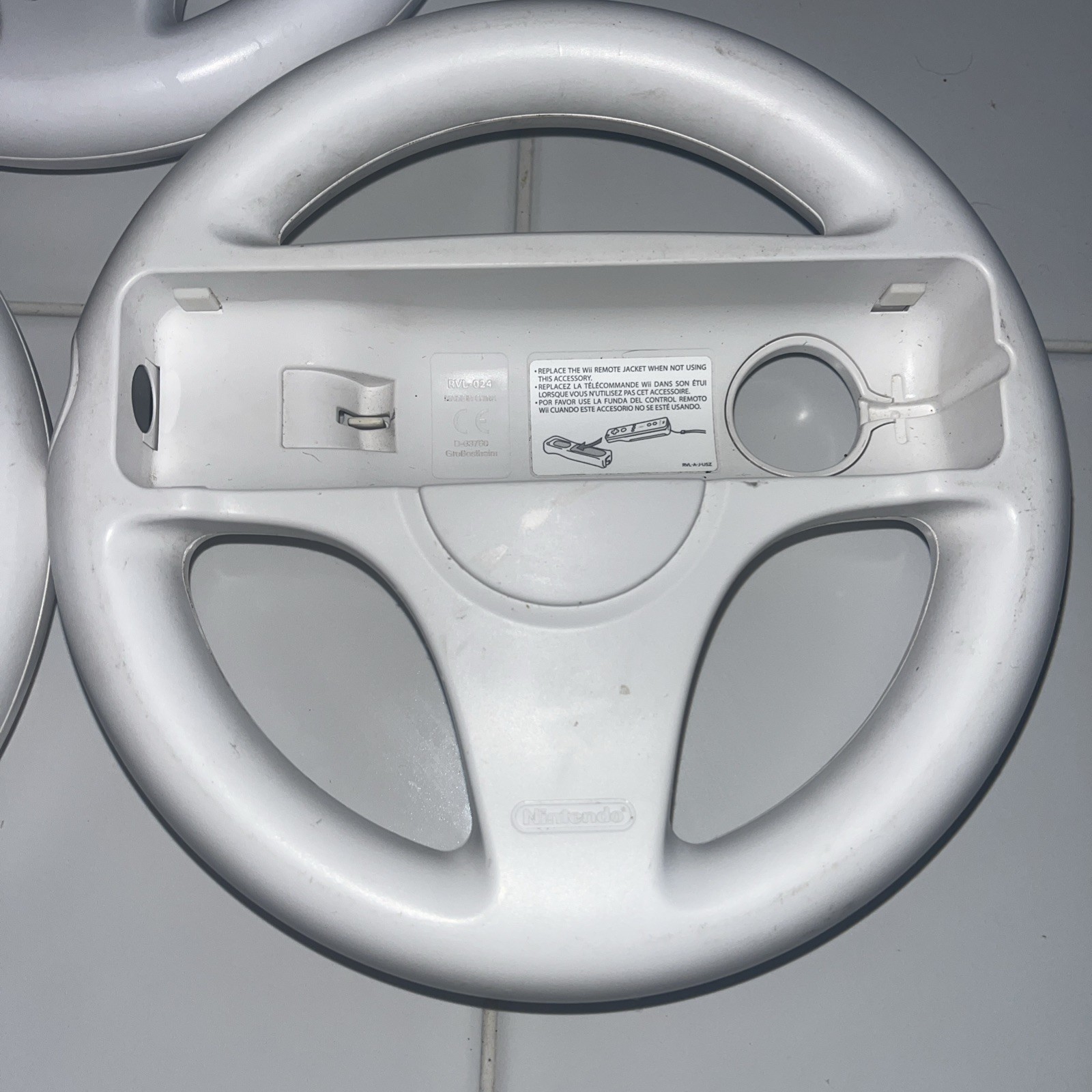 Lot Of 3 OEM Nintendo Wii Steering Wheels RVL-024 Mario Kart Remote Attachment