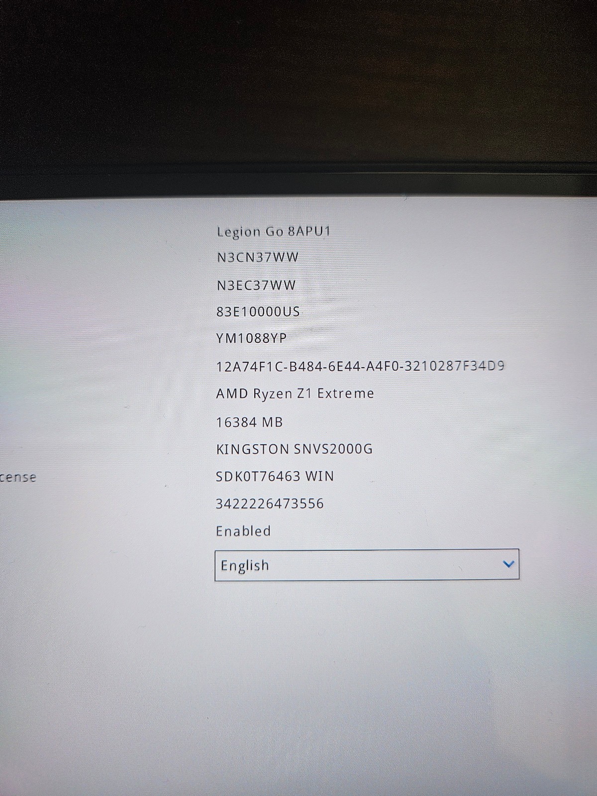 Lenovo Legion Go w 2TB Mod + Accessories – 8APU1