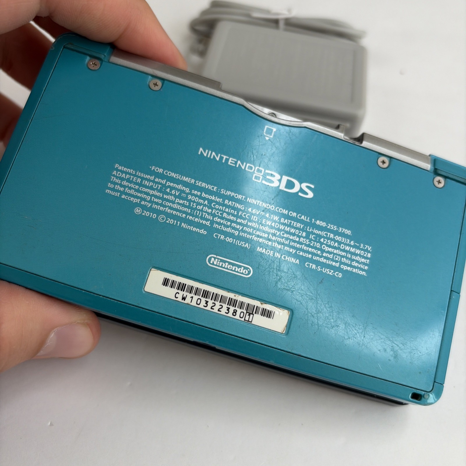 Nintendo 3DS System – Aqua Blue, Charger & Tested US Model