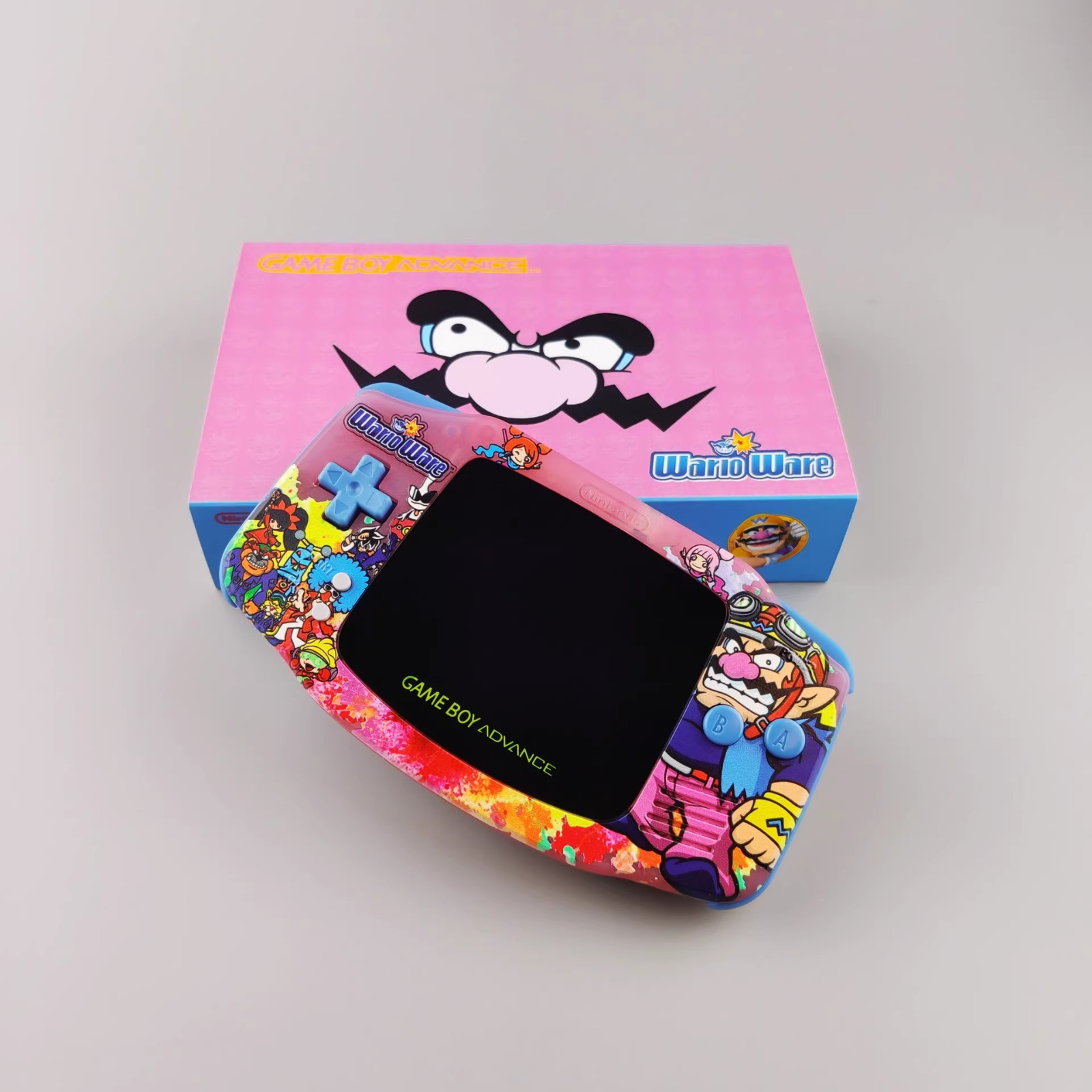 Game Boy Advance GBA Made in Wario Pink Console with iPS Backlit LCD MOD