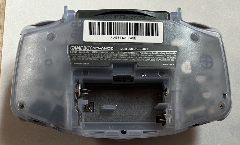 Nintendo Game Boy Advance Glacier Console AGB 001 Mad Cats Screen Mag Light