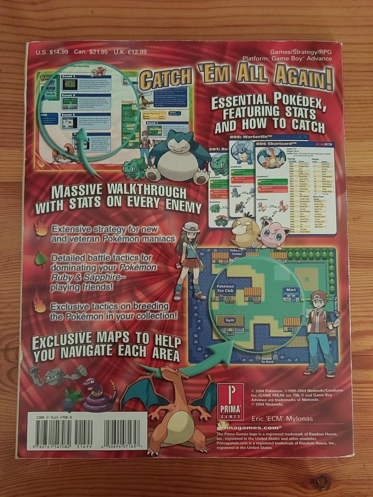 Pokemon Fire Red Leaf Green Prima Strategy Guide Book GBA Gameboy Advance