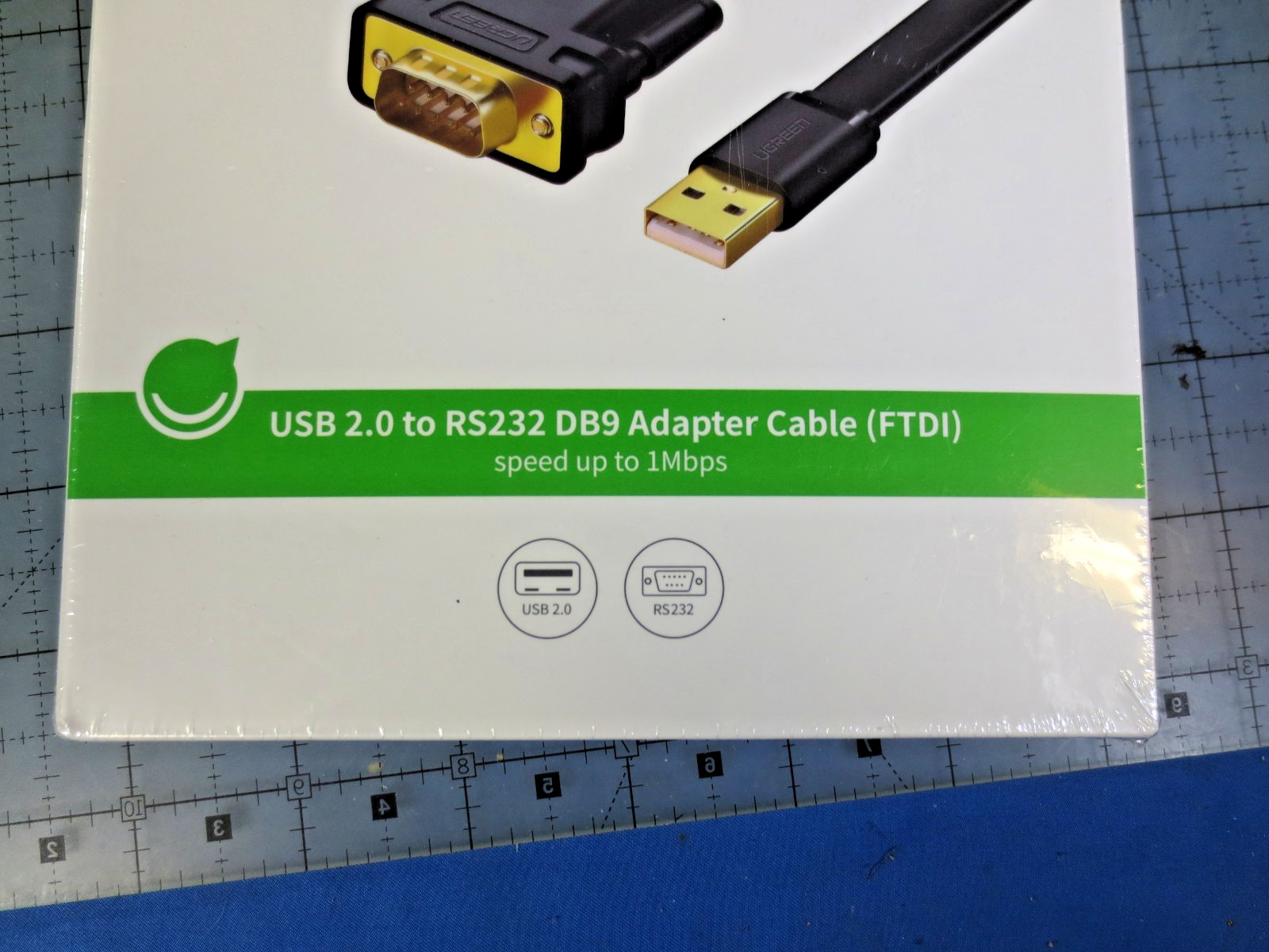 Ugreen 20206 Up to 1Mbps USB 2.0 to RS232 DB9 Adapter Cable, Black “M3C”