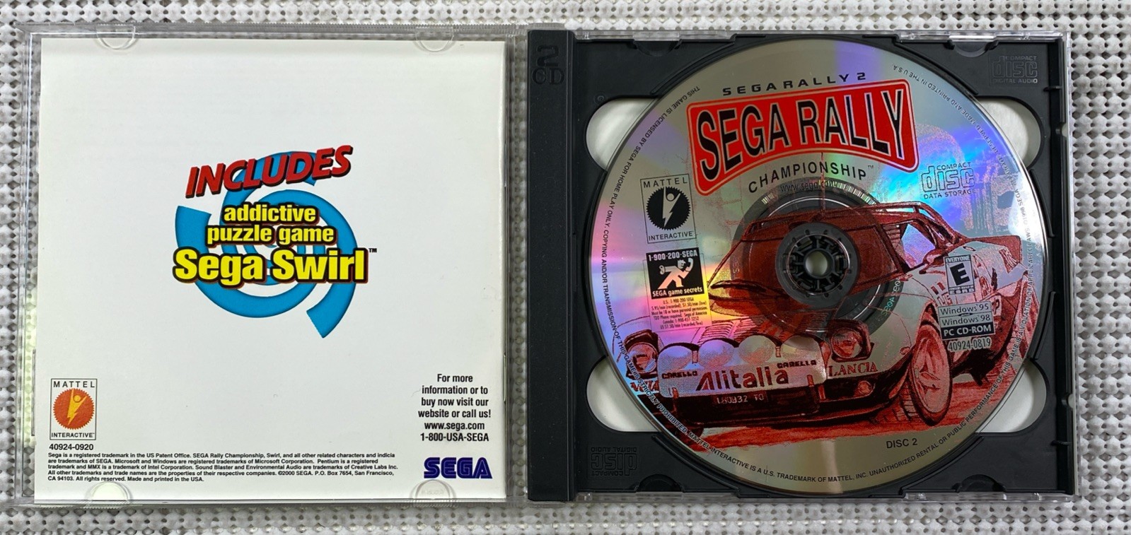 Sega Rally 2 Championship 1998 Windows 95/98 2 Discs PC Game