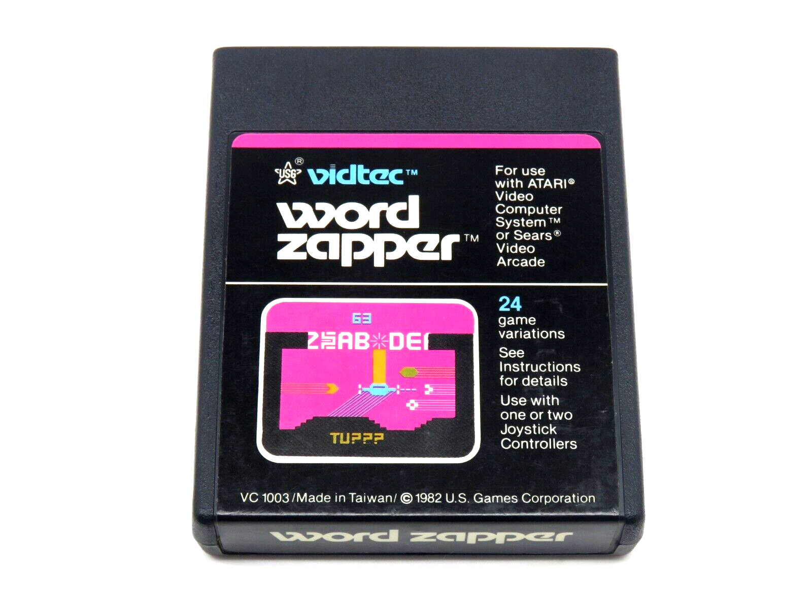 Word Zapper (Atari 2600, 1982) By US Games Vidtec (Box, Cartridge & Manual) NTSC