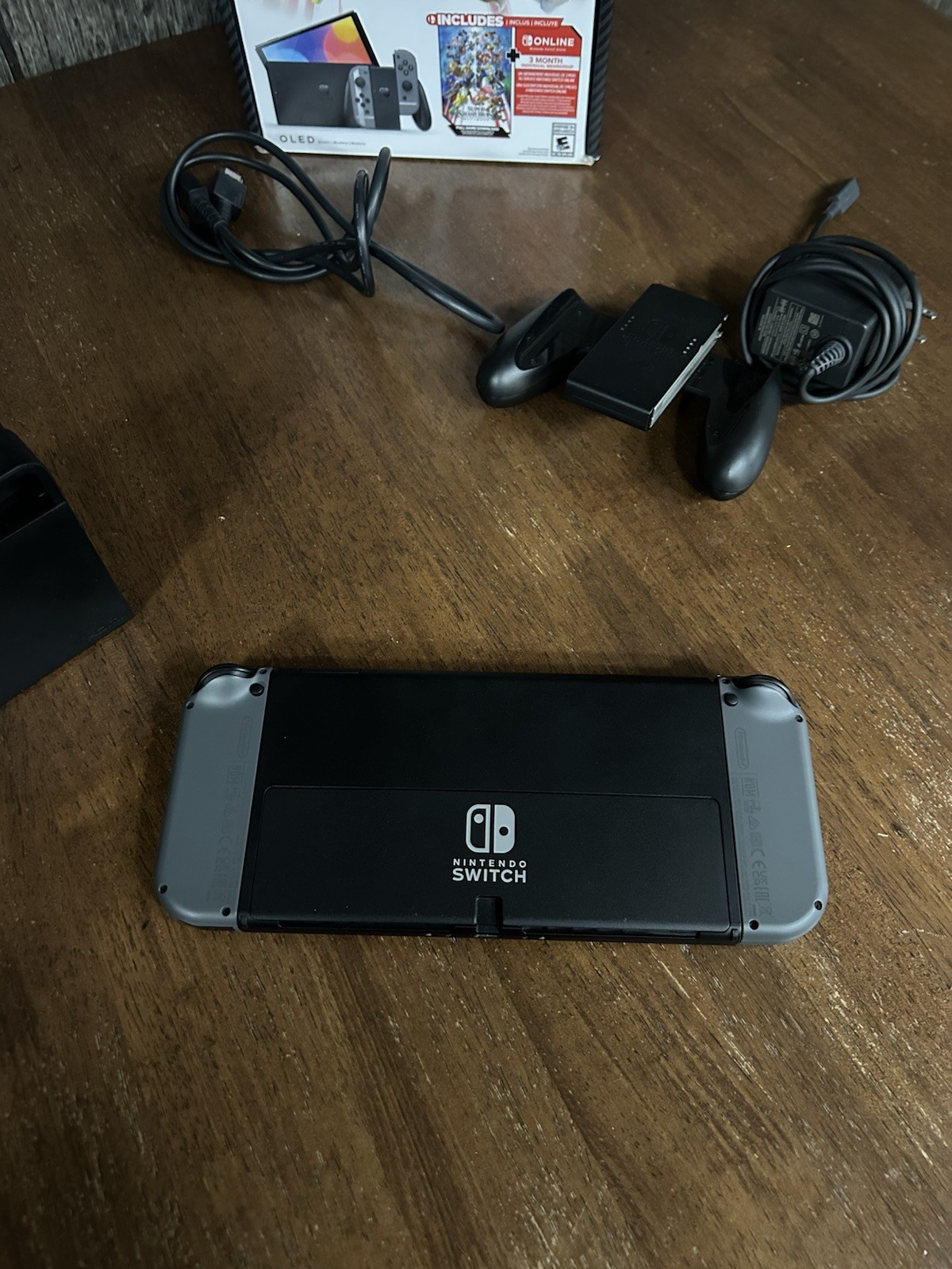 Nintendo Switch (OLED Model) Super Smash Bros. Bundle 64GB Console – Gray Box
