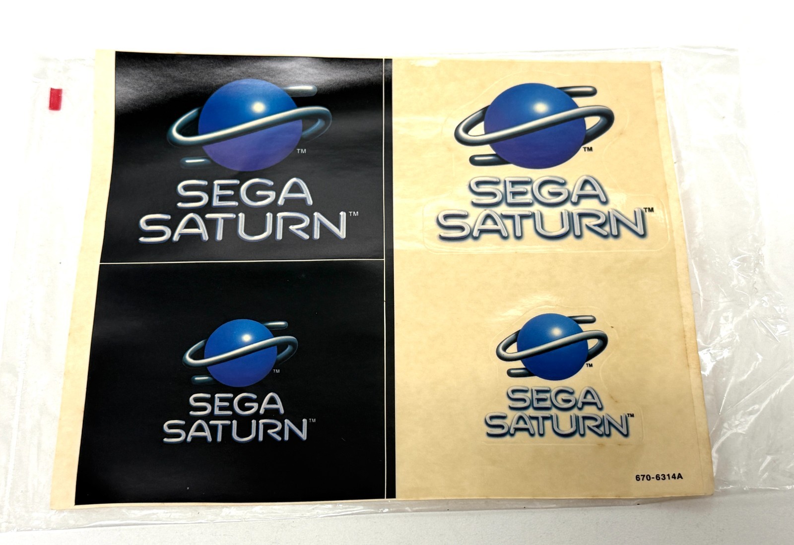Vintage Sega Saturn Console Logo Sticker Sheet – 670-6314A – New Old Stock