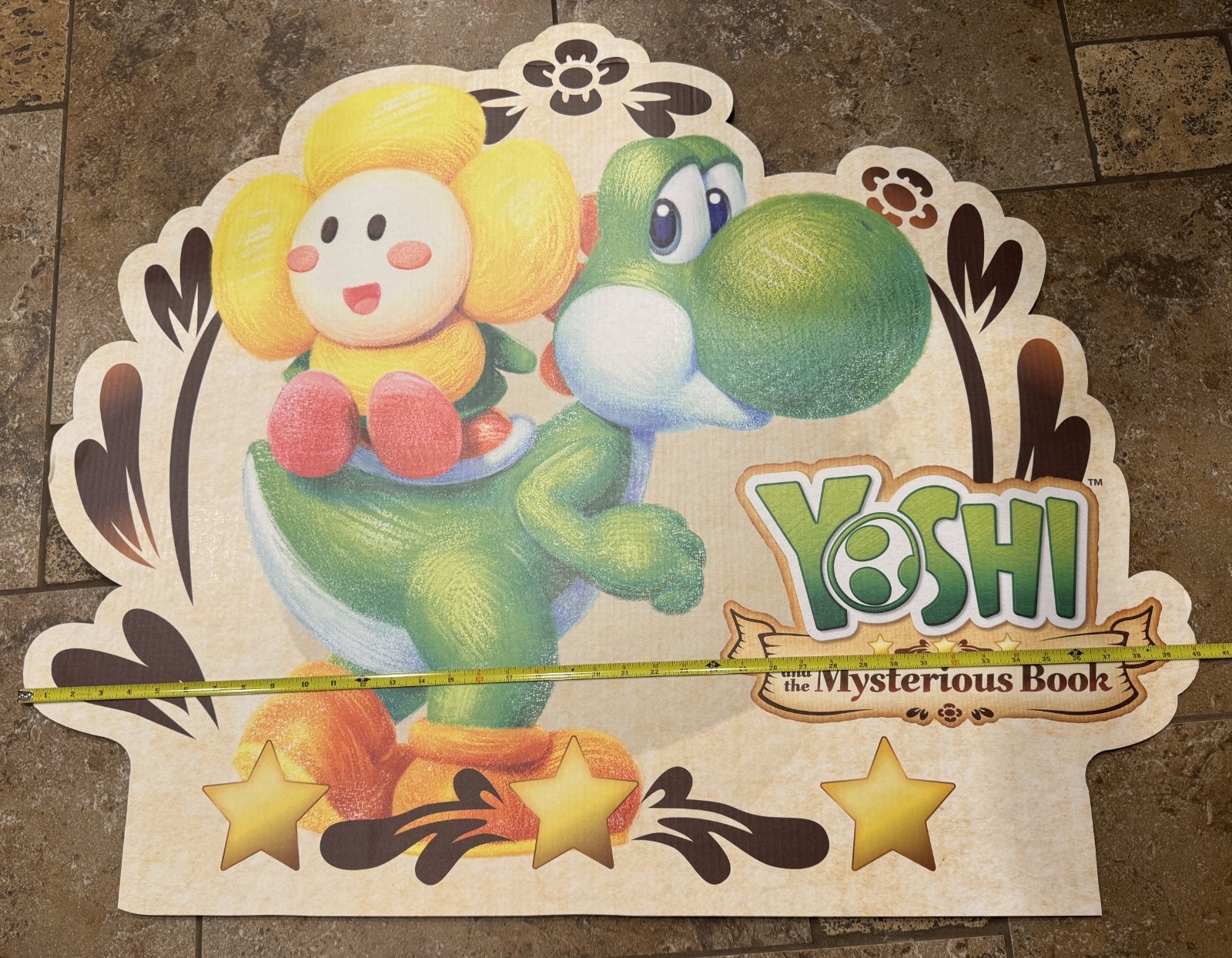 Large Yoshi and the Mysterious Book GameStop Promo Standee 41.5″ x 34.5″