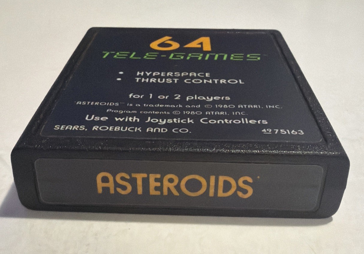 Asteroids 64 Tele-Games (Atari 2600, 1981) Cleaned & Tested (D025)