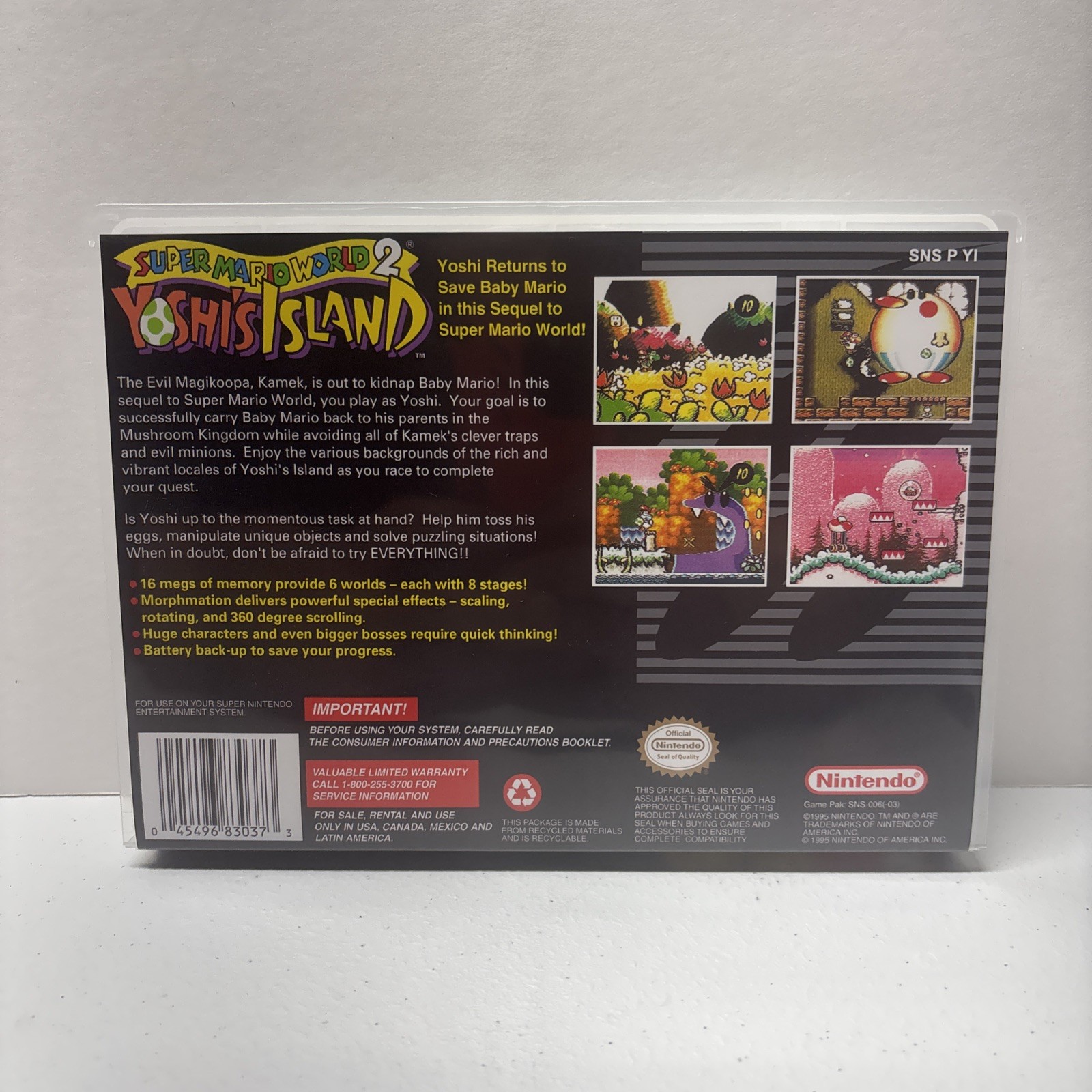SMW2 Yoshi’s Island SNES Universal Game Case for Game Cartridge *CASE ONLY*