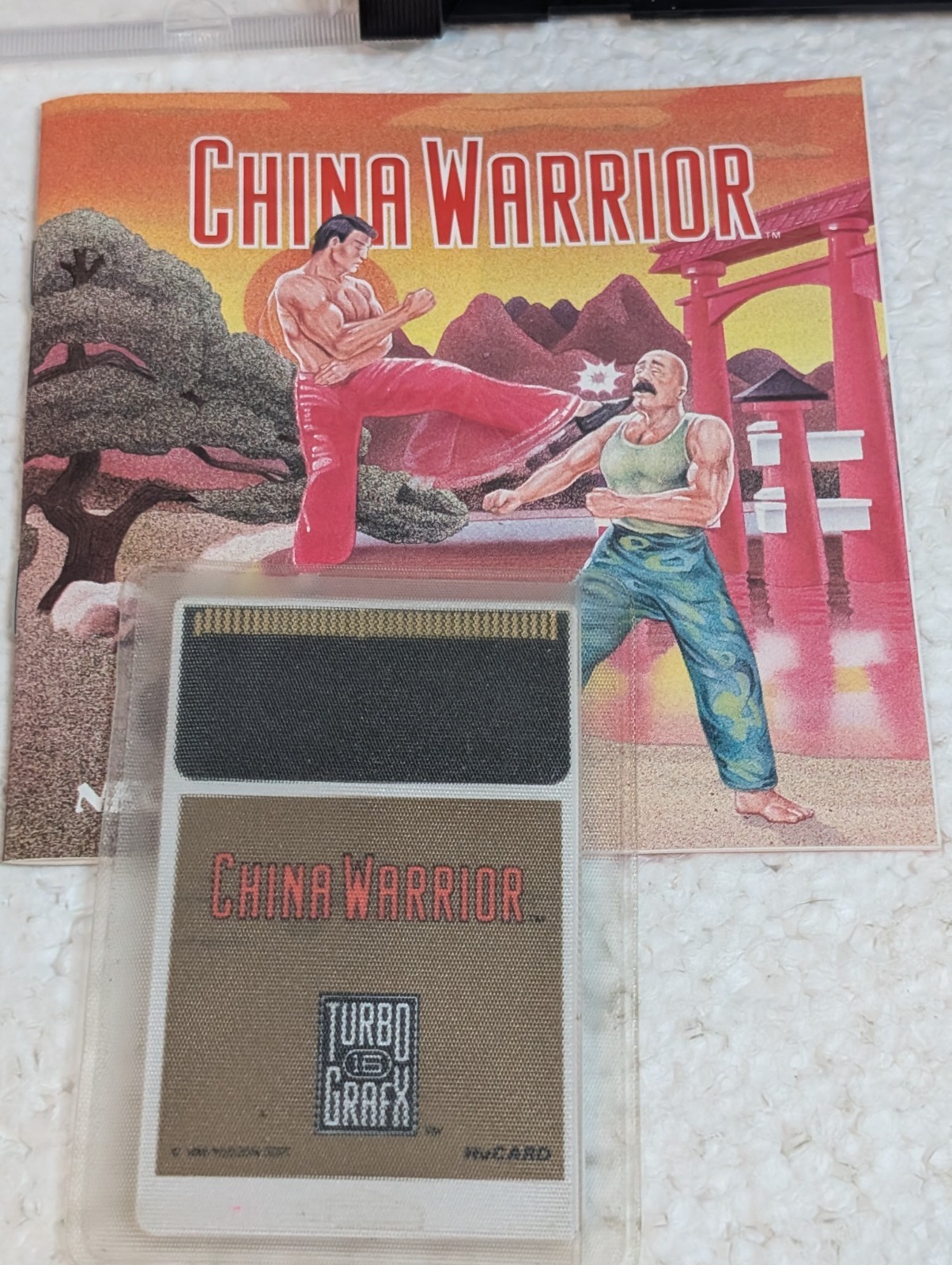 China Warrior Game TurboGrafx-16, 1989 HuCard, Sleeve, Manual, & Case. Tested