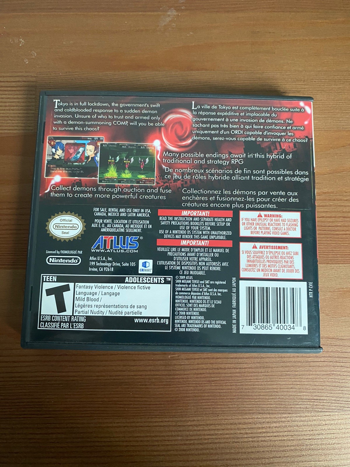 Atlus Shin Megami Tensei: Devil Survivor (Nintendo DS) Manual NTSC-U/C T 2009