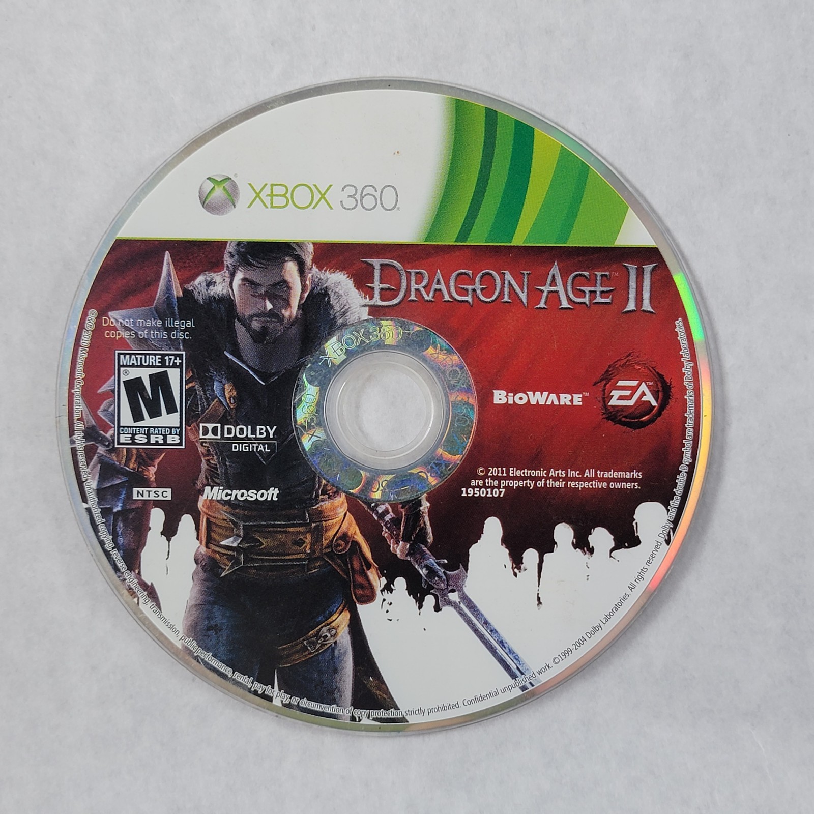 Dragon Age II Microsoft Xbox 360, 2011 Loose Disc BioWare EA
