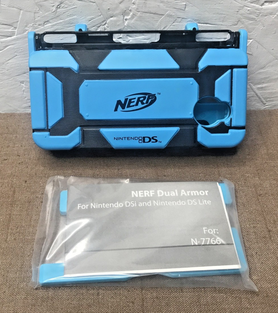 *Read Unused NERF Dual Armor Nintendo DSi / DS Lite Protective Case Blue Black