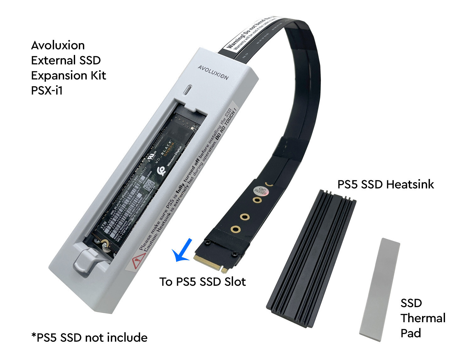Avoluxion External SSD Expansion Upgrade Kit for PS5 Game Console (PSX-i1)
