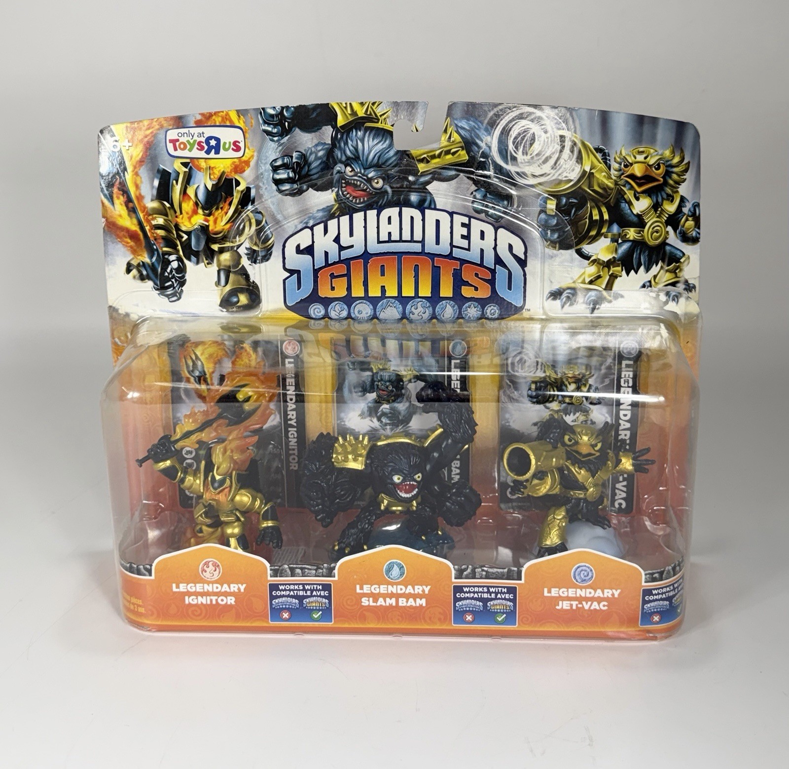 Skylanders Giants Toy R Us Exclusive 3 Pack Legendary Ignitor, Slam Bam, Jet-Vac