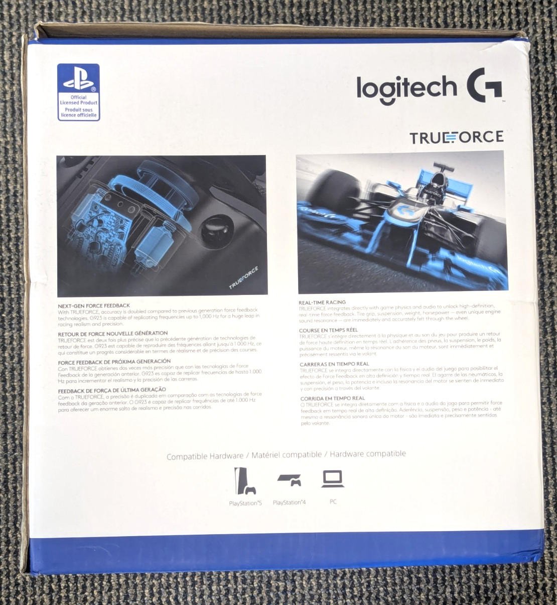 Logitech G923 TRUEFORCE Racing Wheel and Pedals for PS5, PS4 and PC 941-000147