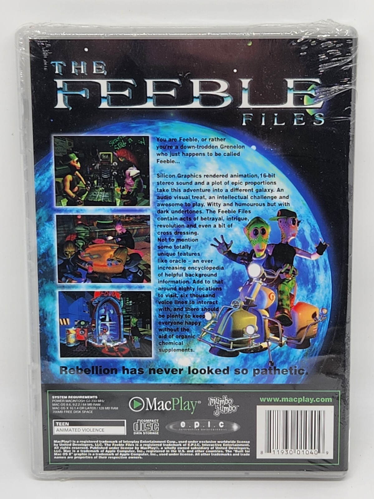 NEW THE FEEBLE FILES SMALL BOX MAC OS SEALED MACPLAY MACINTOSH APPLE 1997