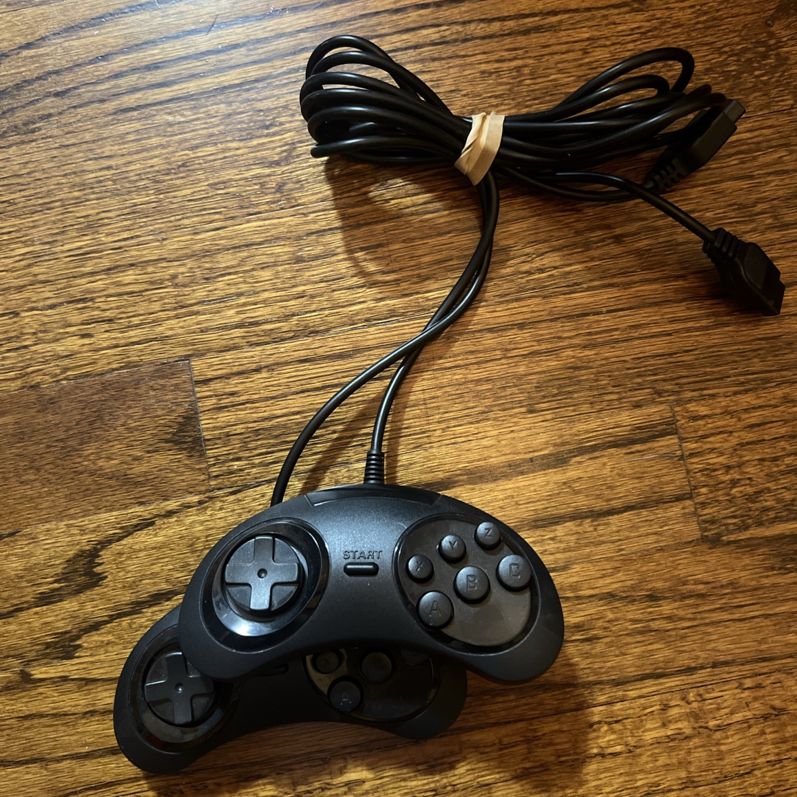 Unbranded/Generic Black Wired Controllers- 2 For Sega Genesis
