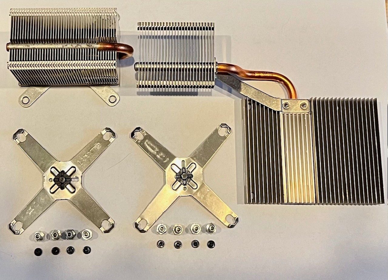 XBOX 360 2ND GENERATION DOUBLE CPU / GPU HEATSINK SET WITH XCLAMPS AND SCREWS