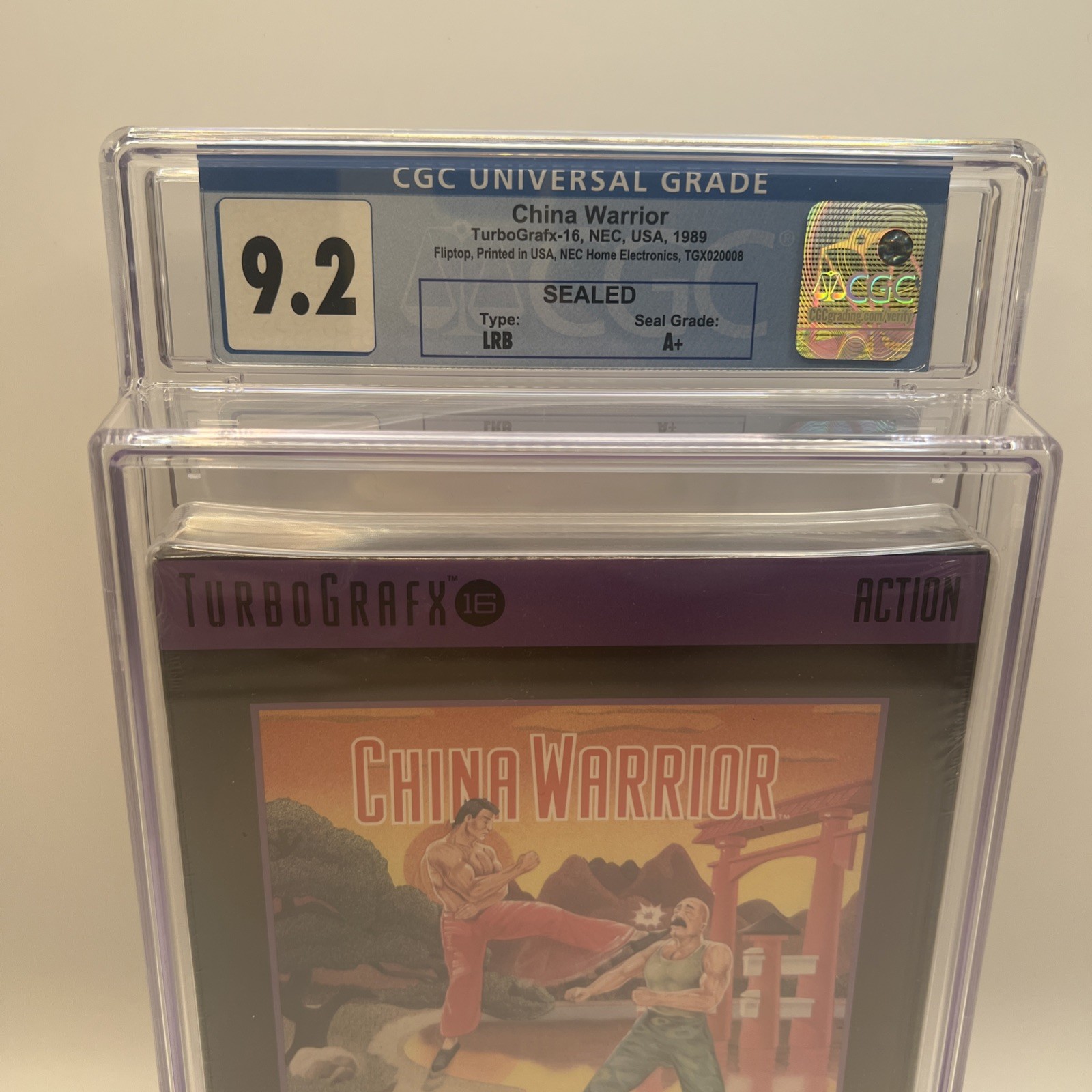 China Warrior NEC TurboGrafx-16 TG16 Factory Sealed 1989 Hudson CGC 9.2