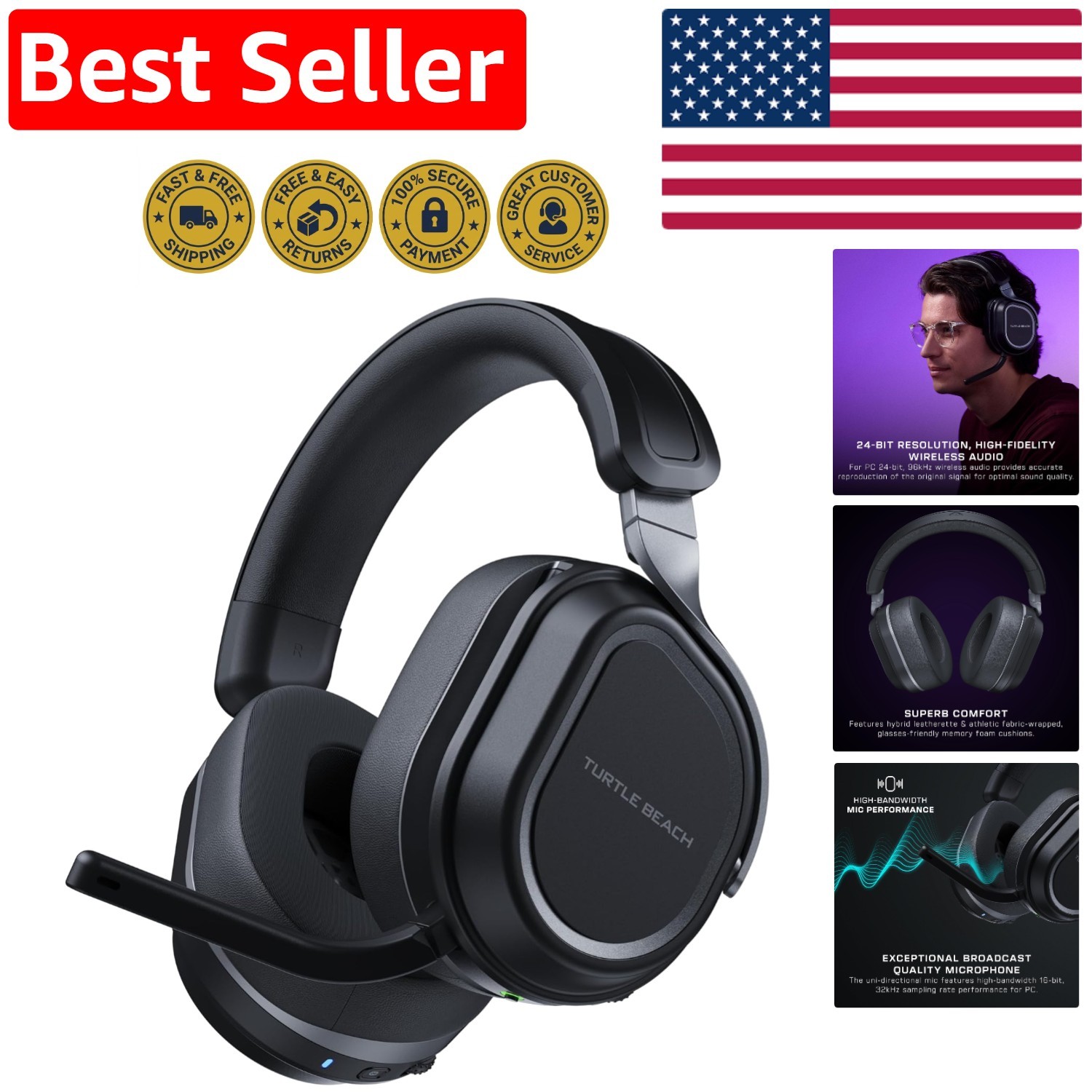 High-Fidelity Stealth 700 Gen 3 Gaming Headset – 80-Hour Battery & Bluetooth 5.2