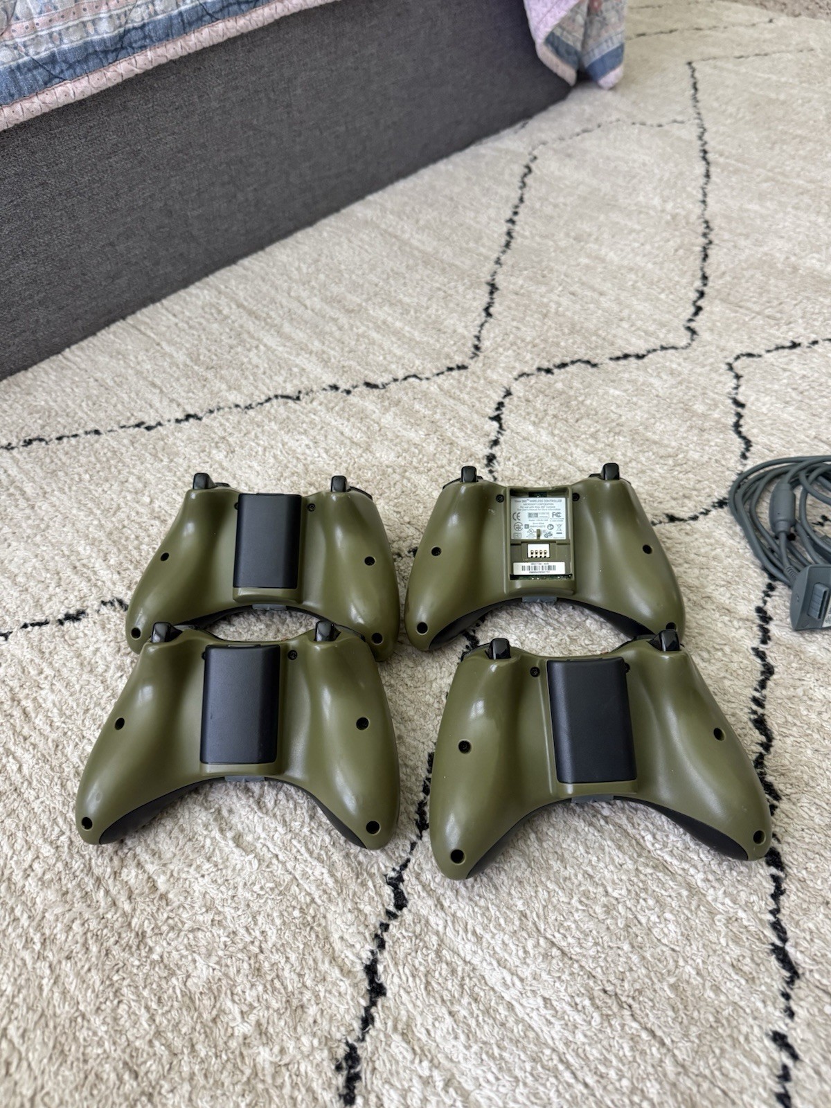 OEM Lot of Four Xbox 360 Halo 3 Special Edition Olive Green Wireless Controllers