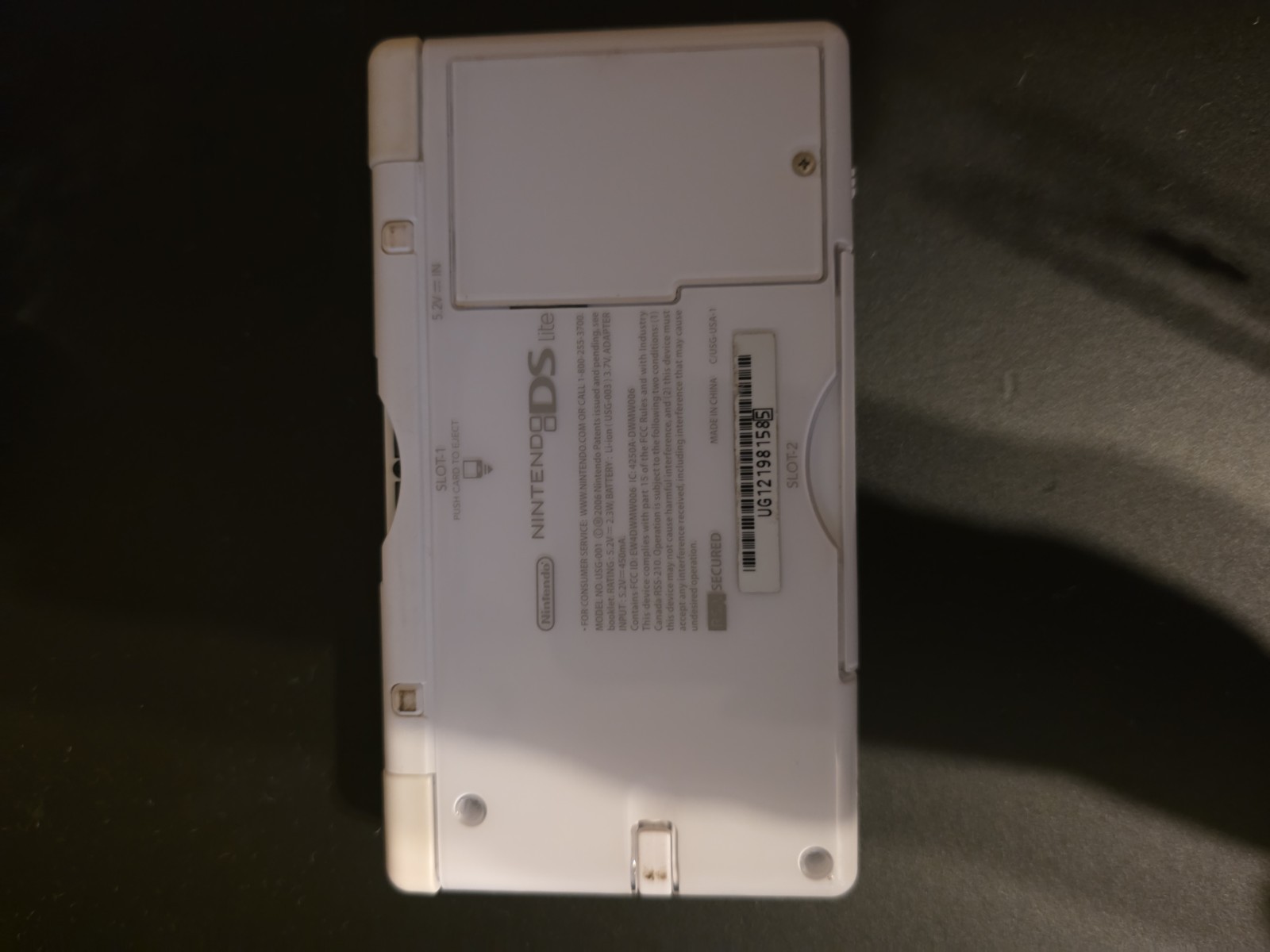 Nintendo DS Handheld System White With Stylus And Gba Cover Tested Working