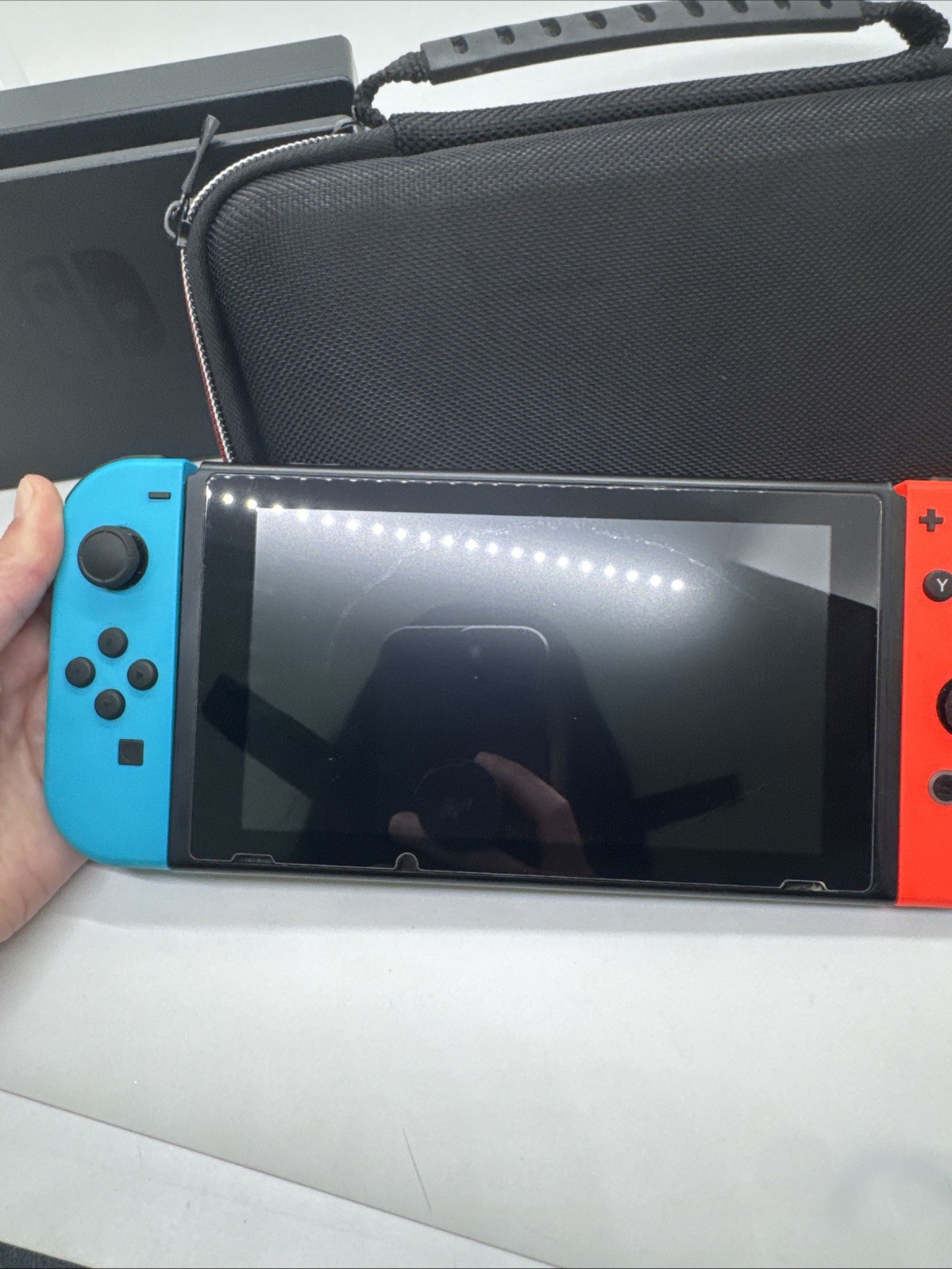 Nintendo Switch Console Neon Blue/Red Joy-Con Bundle w/ Dock NO HDMI