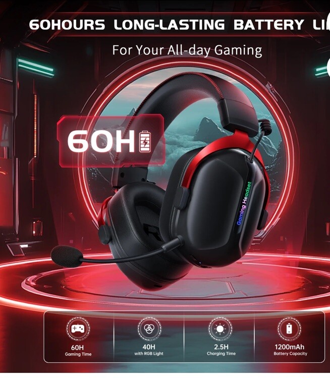 NEW Wireless Gaming Headphones PC PS4 PS5 Mac Nintendo Switch Bluetooth 5.2 NIB