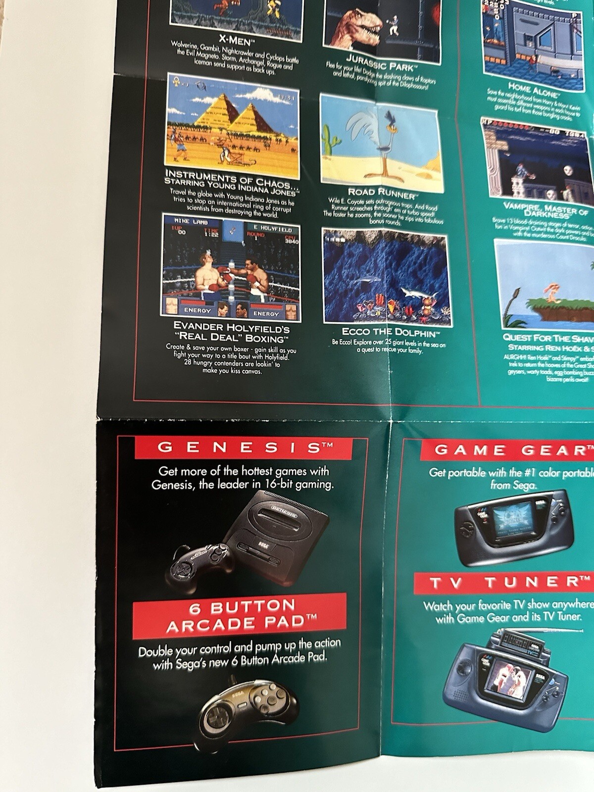 Sega Welcome To The Next Level – Jurassic Park Poster Fold Out Insert – Vintage!