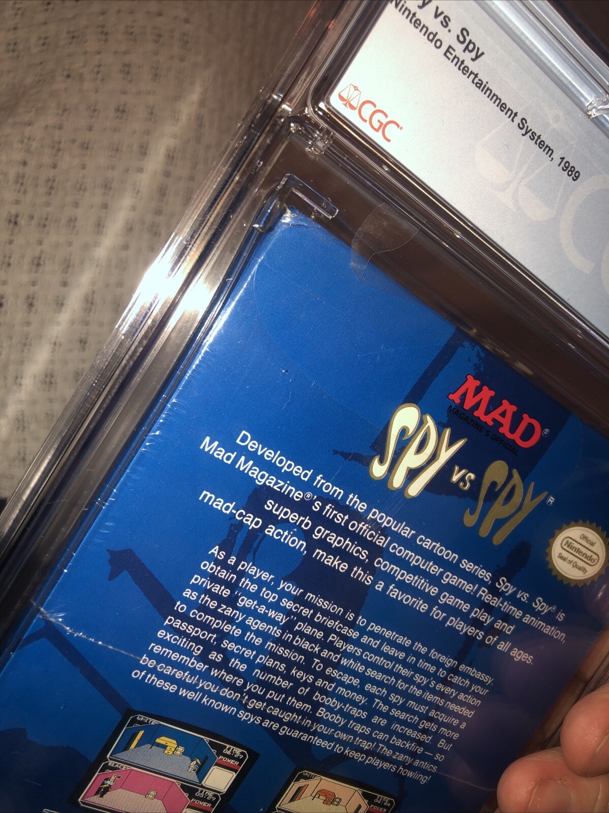 Nintendo NES Spy vs Spy Factory Sealed CGC 7.5 B Graded Game 1988 Oval 1st Print
