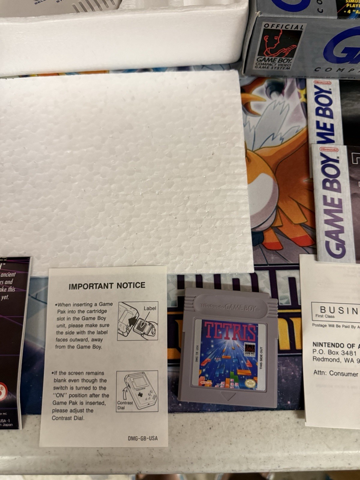 1989 Nintendo Game Boy Console DMG-01 Complete Box w/ Tetris & Manual CIB Works
