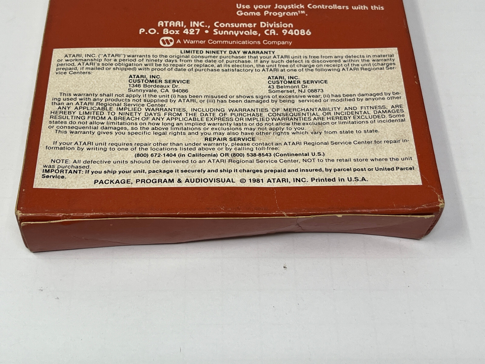 1981 ORIGINAL ATARI ASTEROIDS CX2649 GAME – GLUE SEALED ! – DAMAGED BOX!