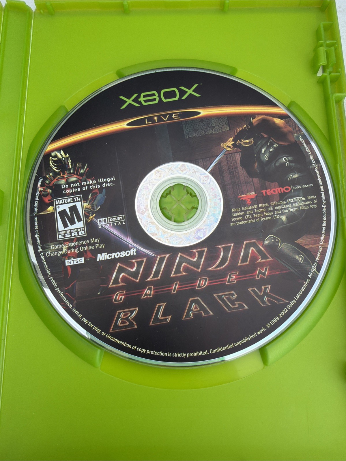 Ninja Gaiden Black Microsoft Xbox Action Martial Arts Game Tecmo NTSC No Manual